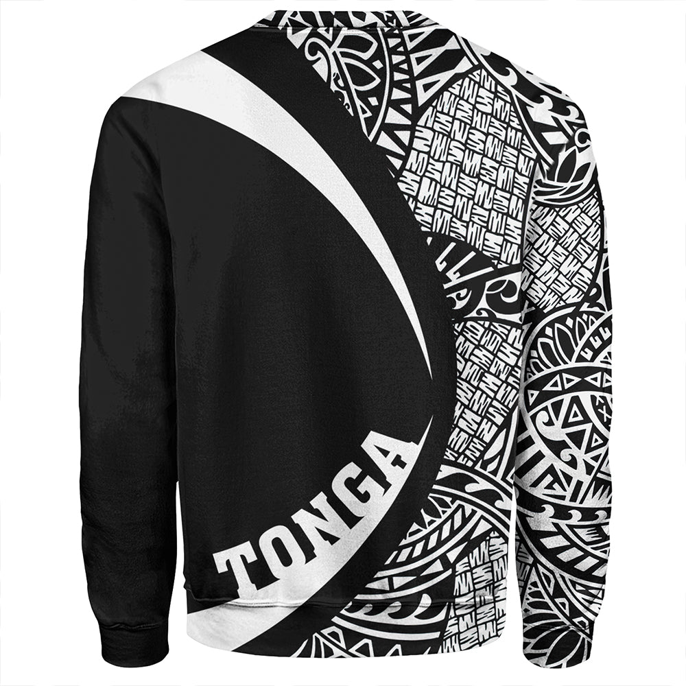 Tonga Sweatshirt Coat Of Arm Lauhala White Ver 2 Circle