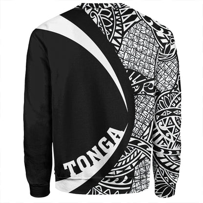 Tonga Sweatshirt Coat Of Arm Lauhala White Ver 2 Circle