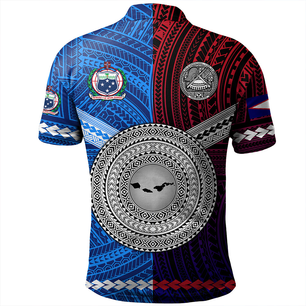American Samoa And Western Samoa Polynesian Tattoo Together Polo Shirt