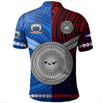 American Samoa And Western Samoa Polynesian Tattoo Together Polo Shirt