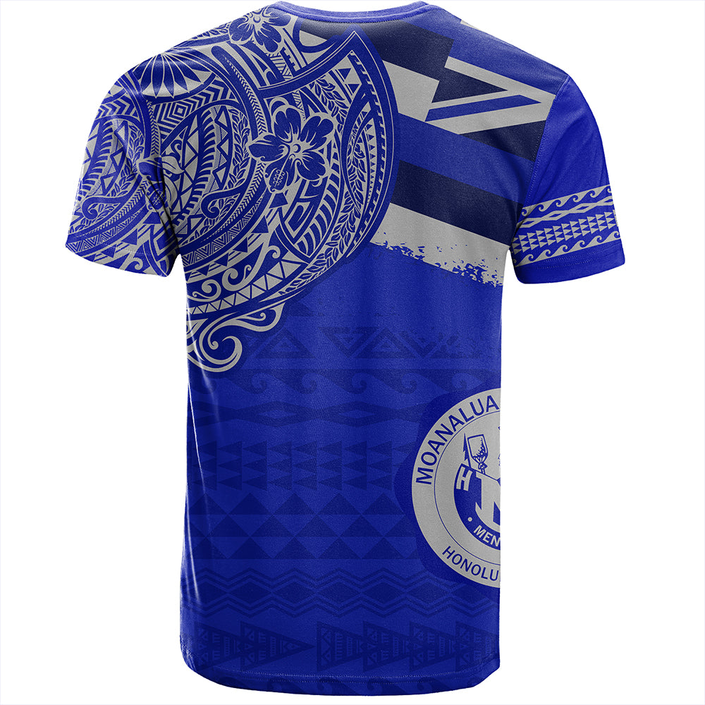 Hawaii T-Shirt Moanalua High School Flag With Crest Style