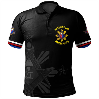 Philippines Polo Shirt Freemasons Filipino Star Letter Style