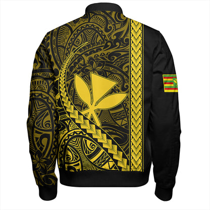 Hawaii Bomber Jacket Tribal Polynesian Kanaka Maoli Yellow