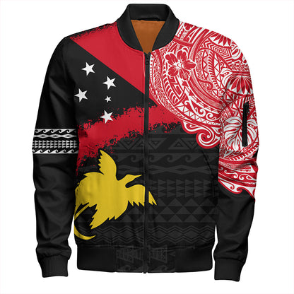 Papua Bomber Jacket Melanesian Flag With Coat Of Arms