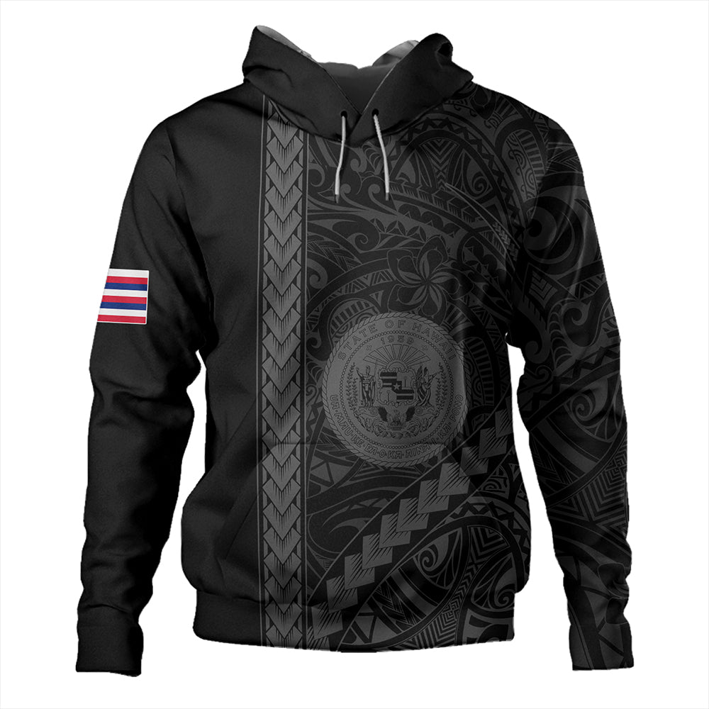Hawaii Hoodie Tribal Polynesian Coat Of Arms Gray