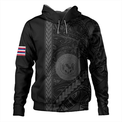 Hawaii Hoodie Tribal Polynesian Coat Of Arms Gray