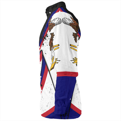 American Samoa Long Sleeve Shirt Polynesia Flag Shoul Style