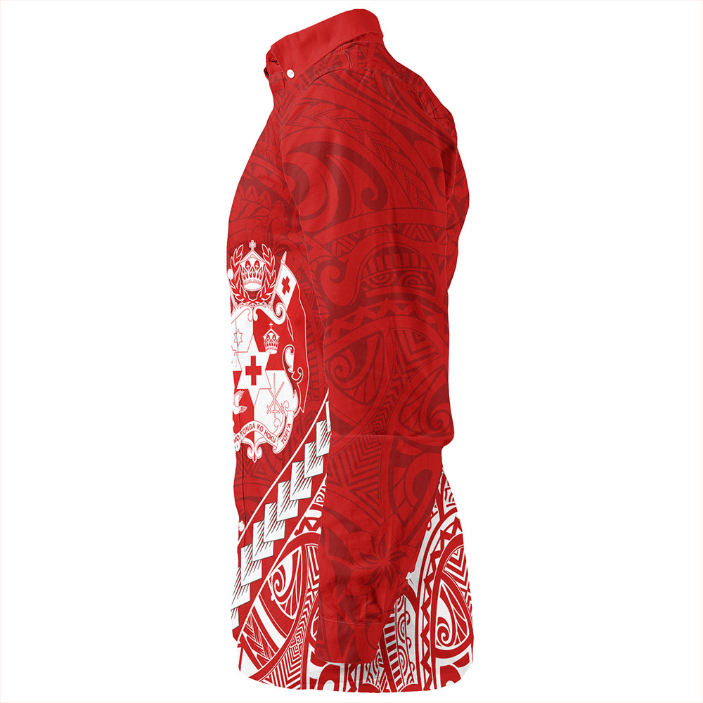 Tonga Long Sleeve Shirt Tribal Polynesian Coat Of Arms