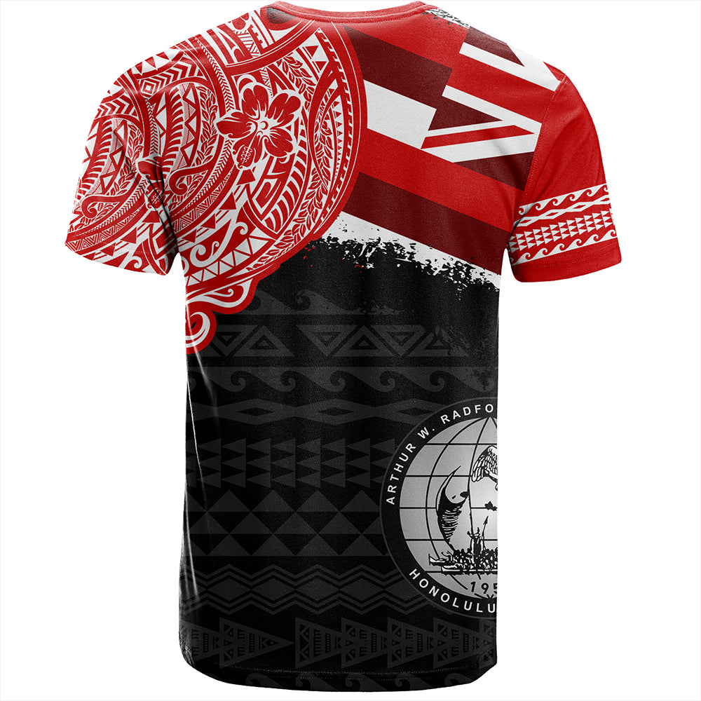 Hawaii T-Shirt Admiral Arthur W Radford High School With Crest Style