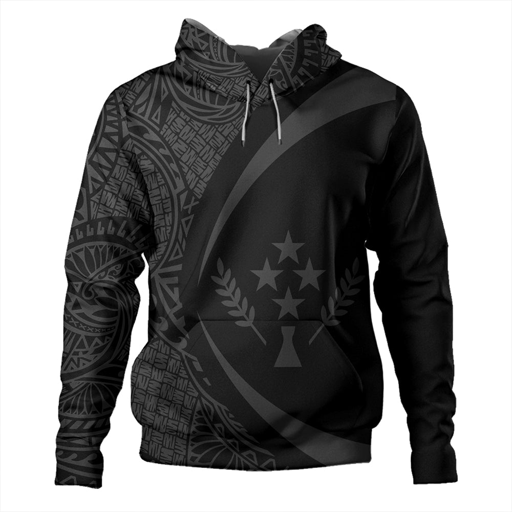 Kosrae Hoodie Coat Of Arm Lauhala Gray Circle