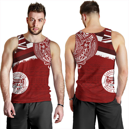 Hawaii Tank Top Farrington High School Flag With Crest Style