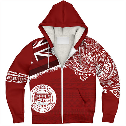Hawaii Sherpa Hoodie Farrington High School Flag With Crest Style