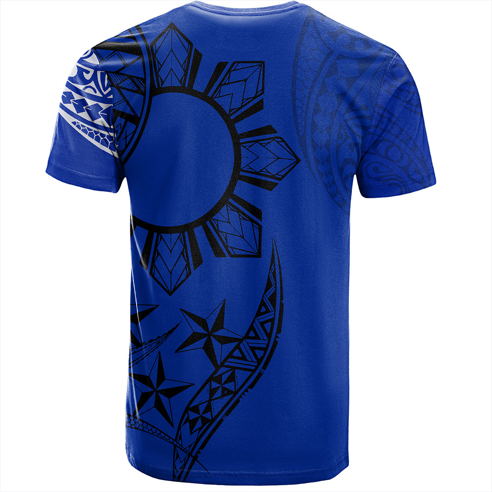 Philippines T-Shirt Tribal Sun In My Heart Blue Style