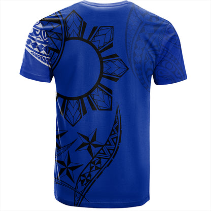 Philippines T-Shirt Tribal Sun In My Heart Blue Style