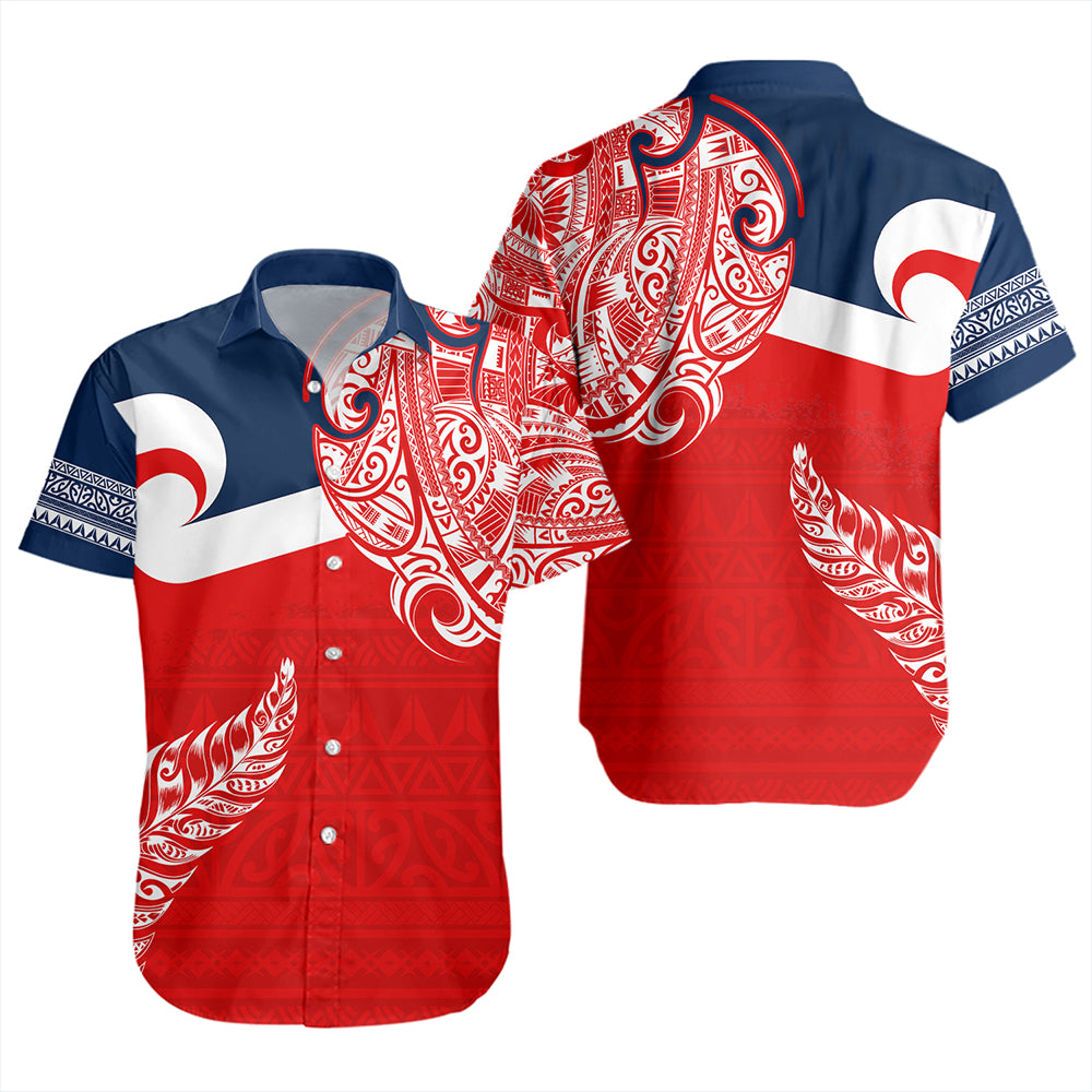 New Zealand Short Sleeve Shirt Tino Rangatiratanga Maori With Silver Fern Version.2