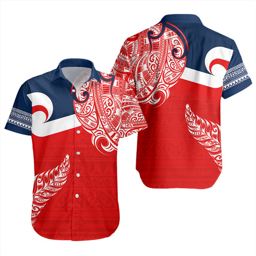 New Zealand Short Sleeve Shirt Tino Rangatiratanga Maori With Silver Fern Version.2