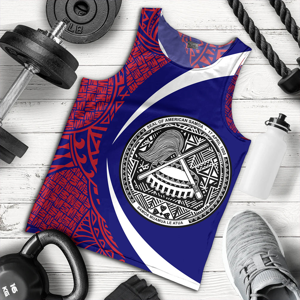 Samoa Tank Top American Samoa Coat Of Arm Lauhala Circle