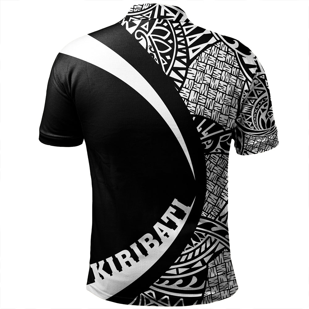 Kiribati Polo Shirt Coat Of Arm Lauhala White Circle
