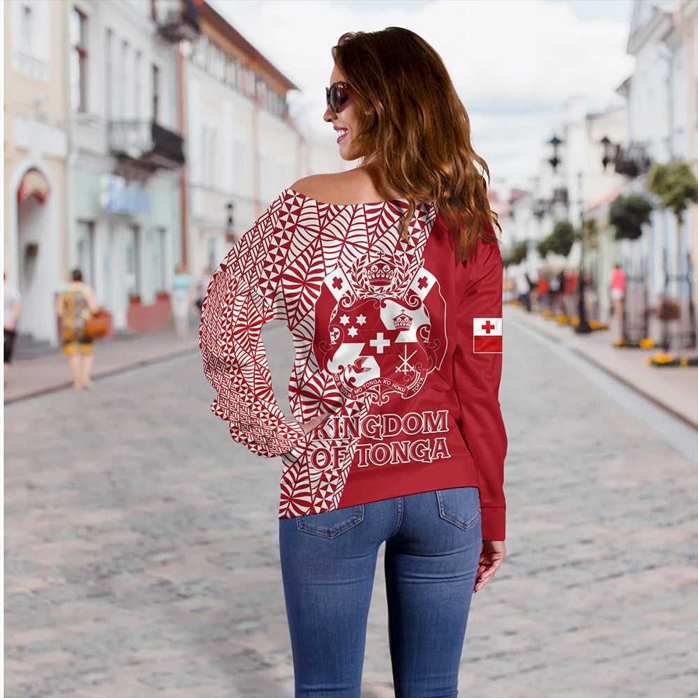 Tonga Off Shoulder Sweatshirt Kingdom Of Tonga Patriot Style