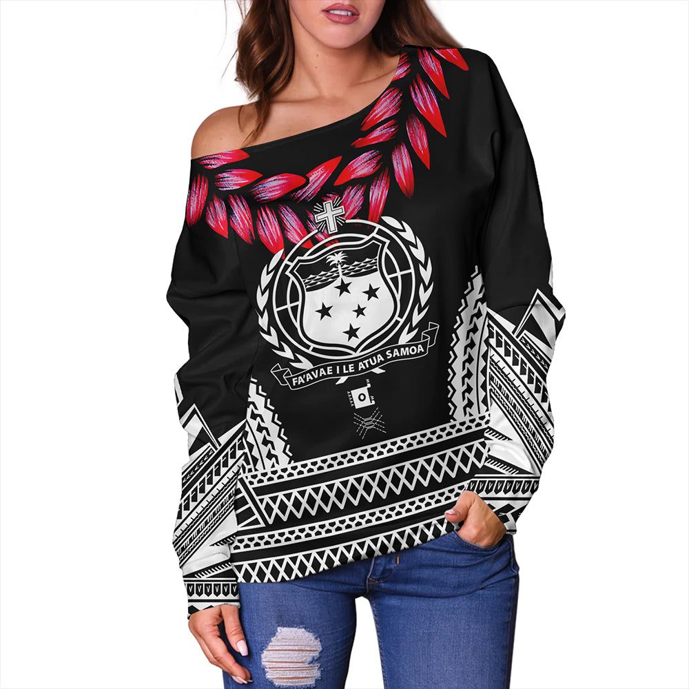 The Samoan Chief Off Shoulder Sweatshirt Black