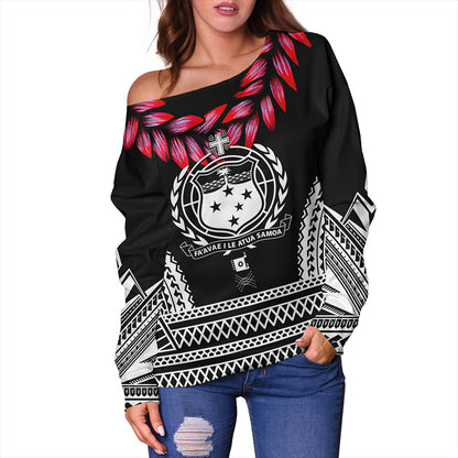 The Samoan Chief Off Shoulder Sweatshirt Black