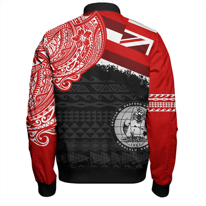 Hawaii Bomber Jacket Admiral Arthur W Radford High School With Crest Style