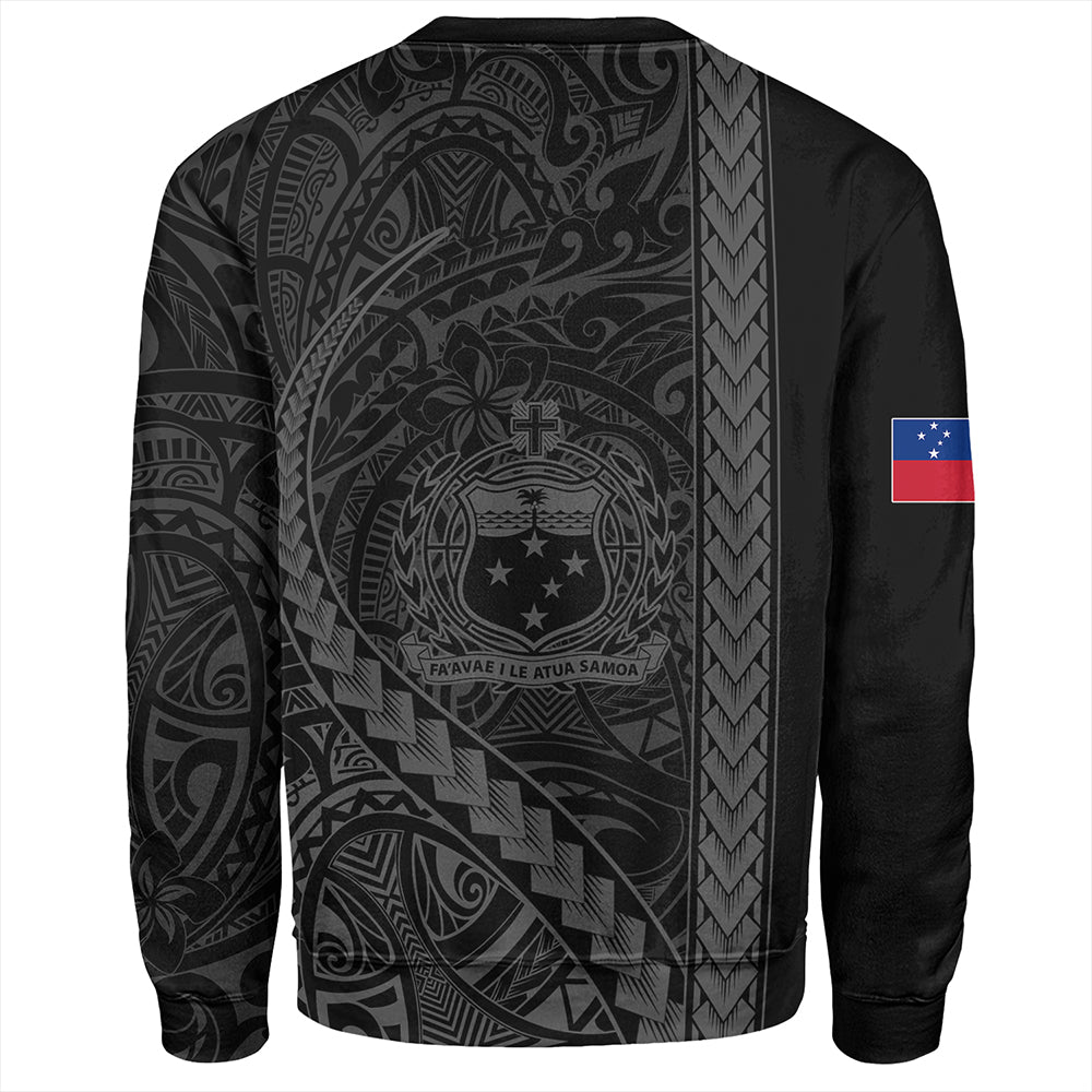 Samoa Sweatshirt Tribal Polynesian Coat Of Arms Gray