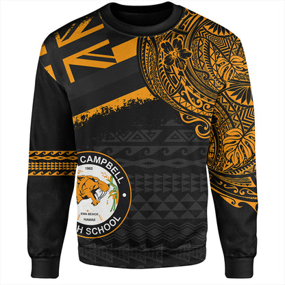 Hawaii Sweatshirt James Campbell High School Flag With Crest Style