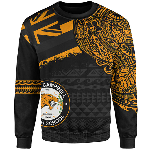 Hawaii Sweatshirt James Campbell High School Flag With Crest Style