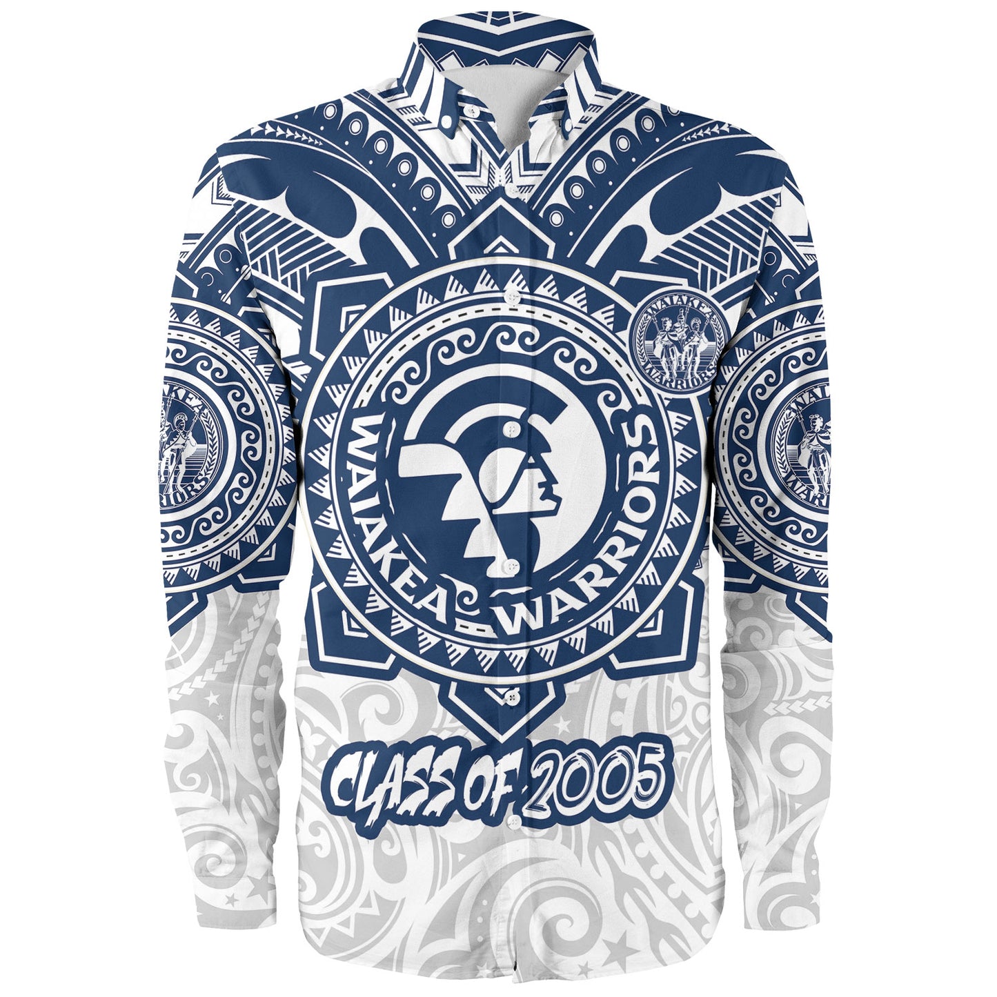 Hawaii Long Sleeve Shirt Custom Waiakea High School Super Waiakea Warriors Tribal Style