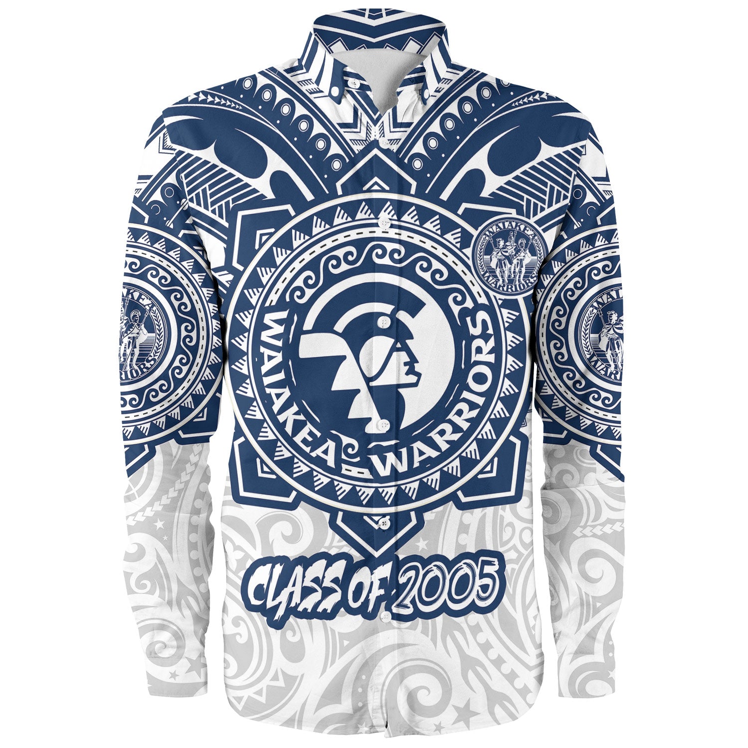 Hawaii Long Sleeve Shirt Custom Waiakea High School Super Waiakea Warriors Tribal Style