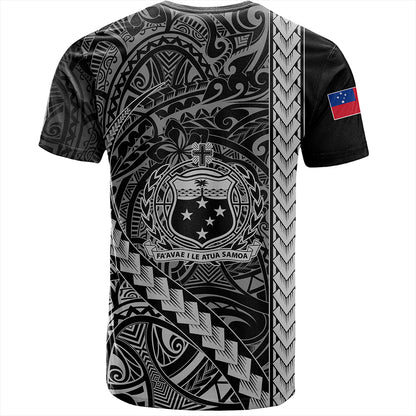 Samoa T-Shirt Tribal Polynesian Coat Of Arms White