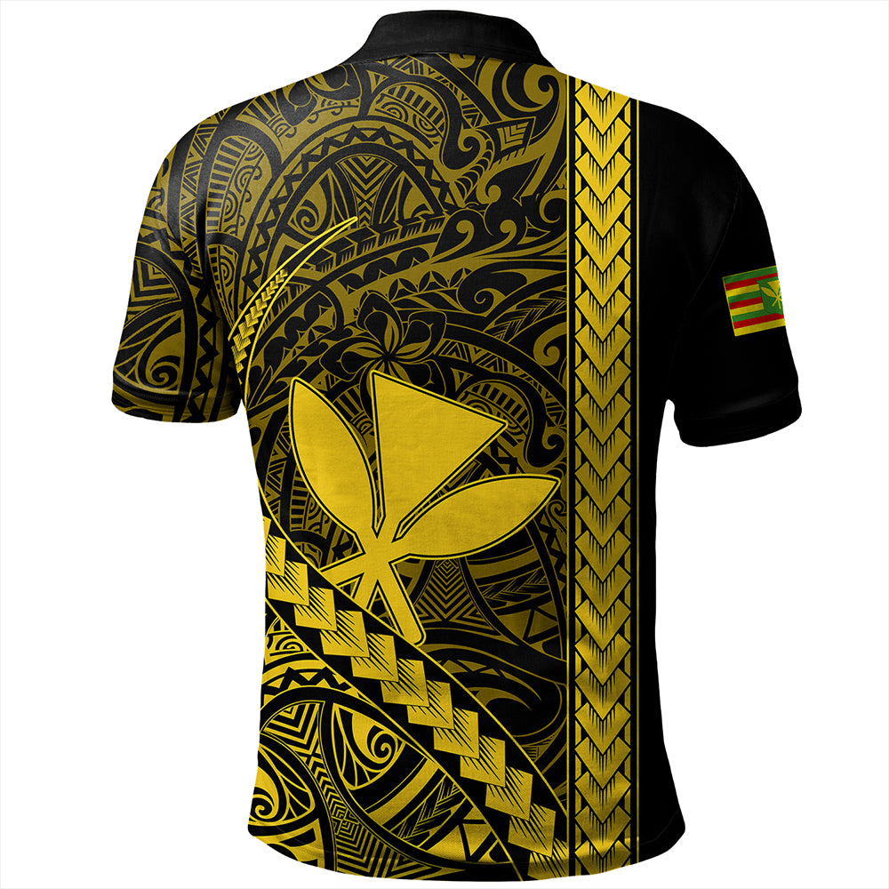 Hawaii Polo Shirt Tribal Polynesian Kanaka Maoli Yellow