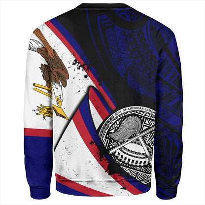 American Samoa Sweatshirt Polynesia Flag Shoul Style