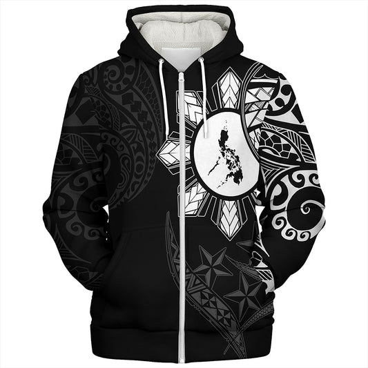 Philippines Sherpa Hoodie Tribal Sun In My Heart