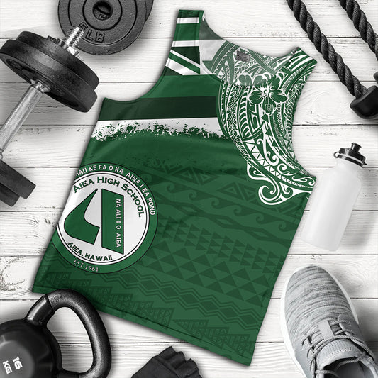 Hawaii Tank Top Aiea High School Flag With Crest Style