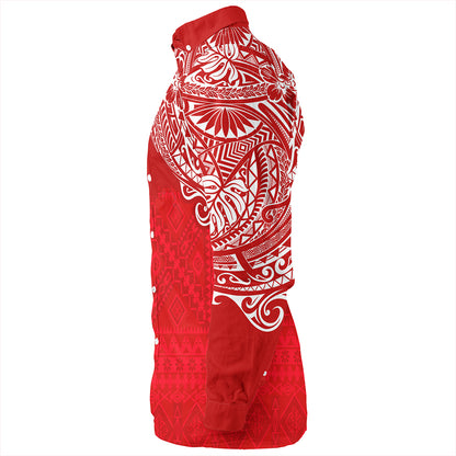 Samoa Long Sleeve Shirt Polynesian Flag With Coat Of Arms