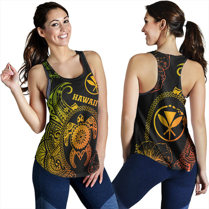 Hawaii Women Tank Hawaii Turtle Kanaka Reggae