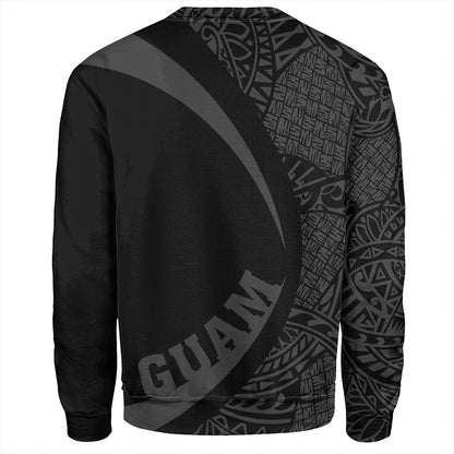 Guam Sweatshirt Coat Of Arm Lauhala Gray Circle