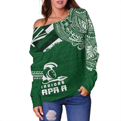 Hawaii Off Shoulder Sweatshirt Kapaa High School With Crest Style