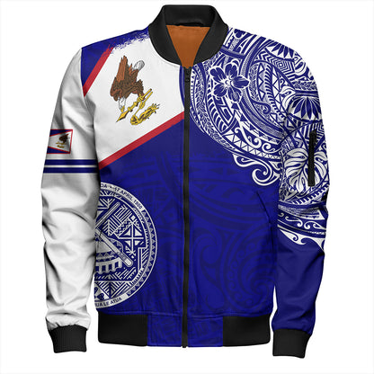American Samoa Bomber Jacket Polynesian Flag With Coat Of Arms