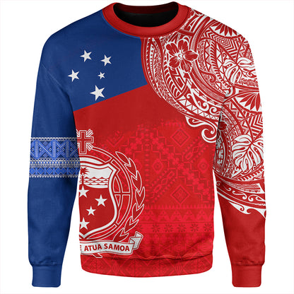 Samoa Sweatshirt Polynesian Flag With Coat Of Arms