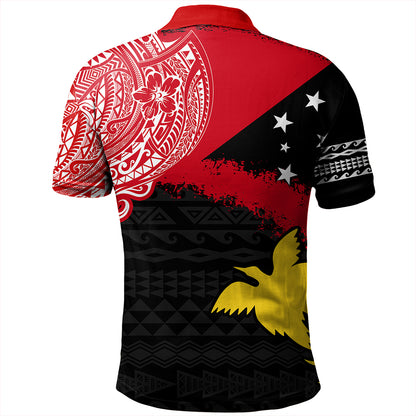 Papua Polo Shirt Melanesian Flag With Coat Of Arms