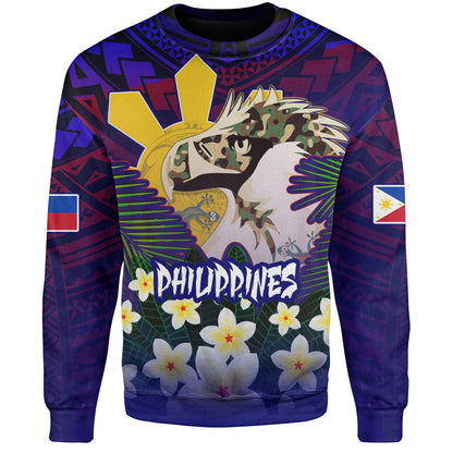 Philippines Filipinos Sweatshirt Custom Philippine Sun And Eagles Summer Vibes