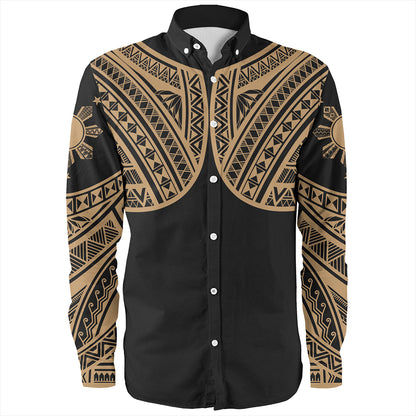 Philippines Long Sleeve Shirt Sun Star Warrior Style Gold
