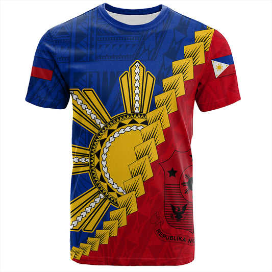 Philippines T-Shirt Philippines Sun Polynesian With Flag