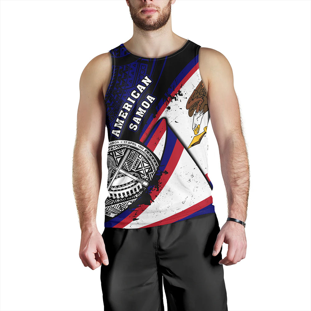 American Samoa Tank Top Polynesia Flag Shoul Style