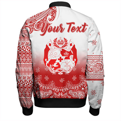Tonga Bomber Jacket Custom Pattern Ngatu With Paisley Style