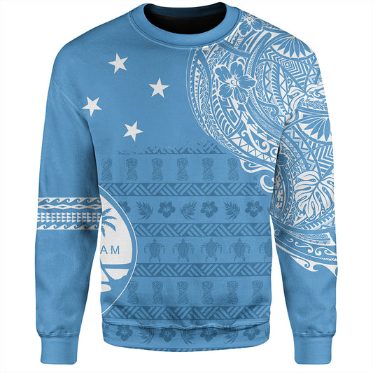 Guam Sweatshirt Micronesian Flag With Coat Of Arms