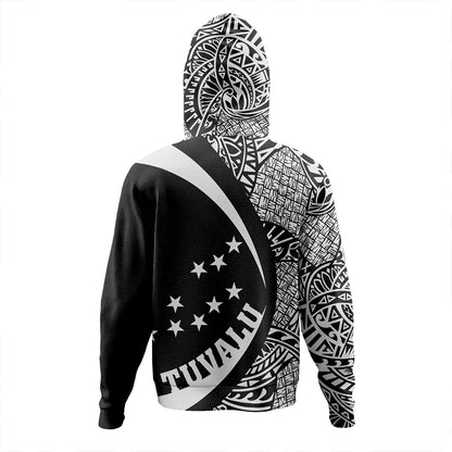 Tuvalu Hoodie Coat Of Arm Lauhala White Circle